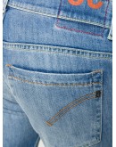 straight-leg stonewashed jeans