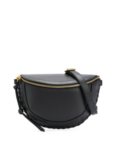 zipped leather belt bag