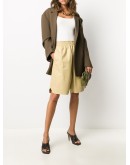 knee-length leather shorts