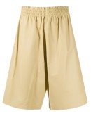 knee-length leather shorts