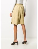 knee-length leather shorts