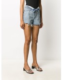 turn down waist denim shorts 