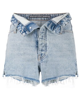 turn down waist denim shorts 