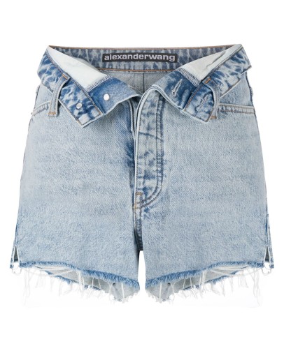 turn down waist denim shorts 