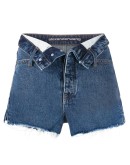 turn down denim shorts 