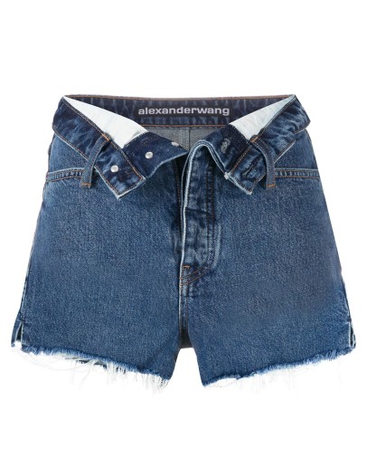 turn down denim shorts 