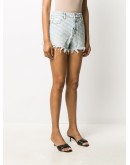 logo print denim shorts 