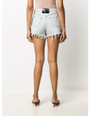 logo print denim shorts 