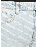 logo print denim shorts 