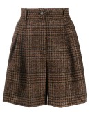 checked tweed shorts