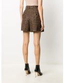 checked tweed shorts