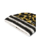 leopard-patterned beanie