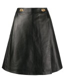leather buckle-embellished skorts