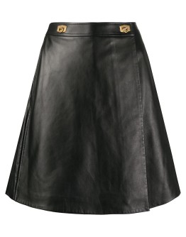 leather buckle-embellished skorts