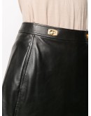 leather buckle-embellished skorts