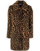 leopard-print single breasted coat 