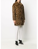 leopard-print single breasted coat 