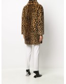 leopard-print single breasted coat 