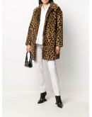 leopard-print single breasted coat 