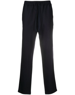 drawstring wool twill trousers