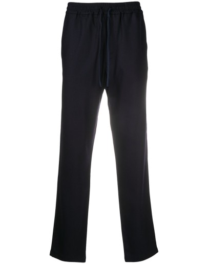 drawstring wool twill trousers