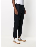 drawstring wool twill trousers