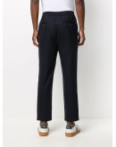 drawstring wool twill trousers