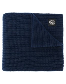 logo patch wool scarf