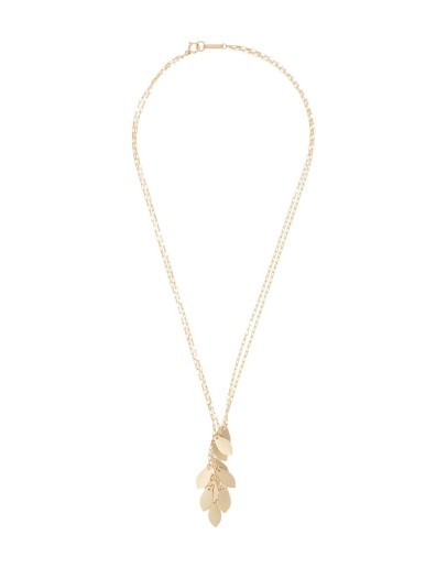 leaf-pendant double-chain necklace