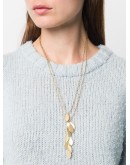 leaf-pendant double-chain necklace