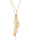 leaf-pendant double-chain necklace