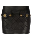 low-rise check mini skirt