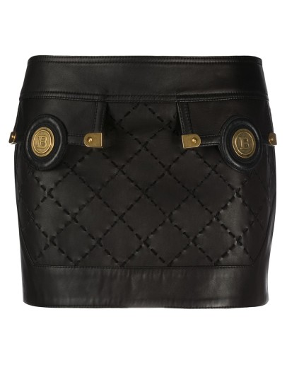 low-rise check mini skirt