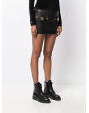 low-rise check mini skirt
