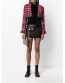 low-rise check mini skirt