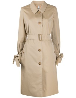 bow-detail sleeve trench coat