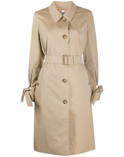 bow-detail sleeve trench coat
