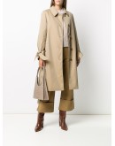 bow-detail sleeve trench coat