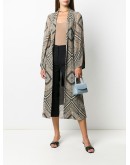paisley-print belted coat