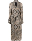 paisley-print belted coat