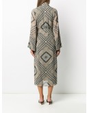 paisley-print belted coat