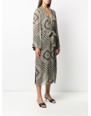 paisley-print belted coat