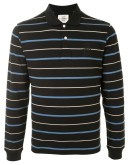 long sleeve stripe print polo shirt
