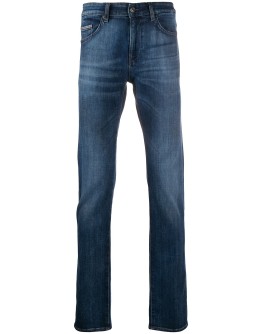 straight-leg five pocket jeans