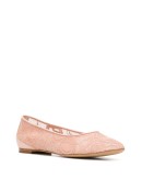 lace panel ballerina shoes