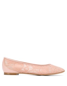 lace panel ballerina shoes