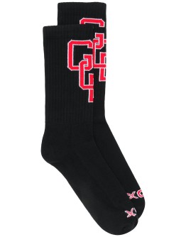College ribbed knit socks