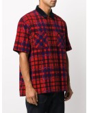 checked short-sleeved shirt