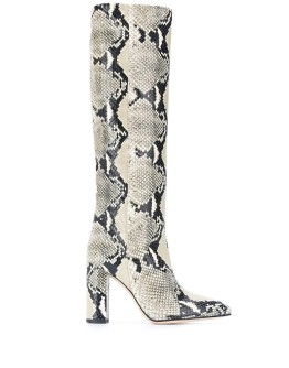 snakeskin-effect knee-high boots