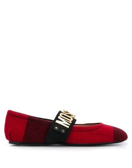 logo strap ballerina shoes